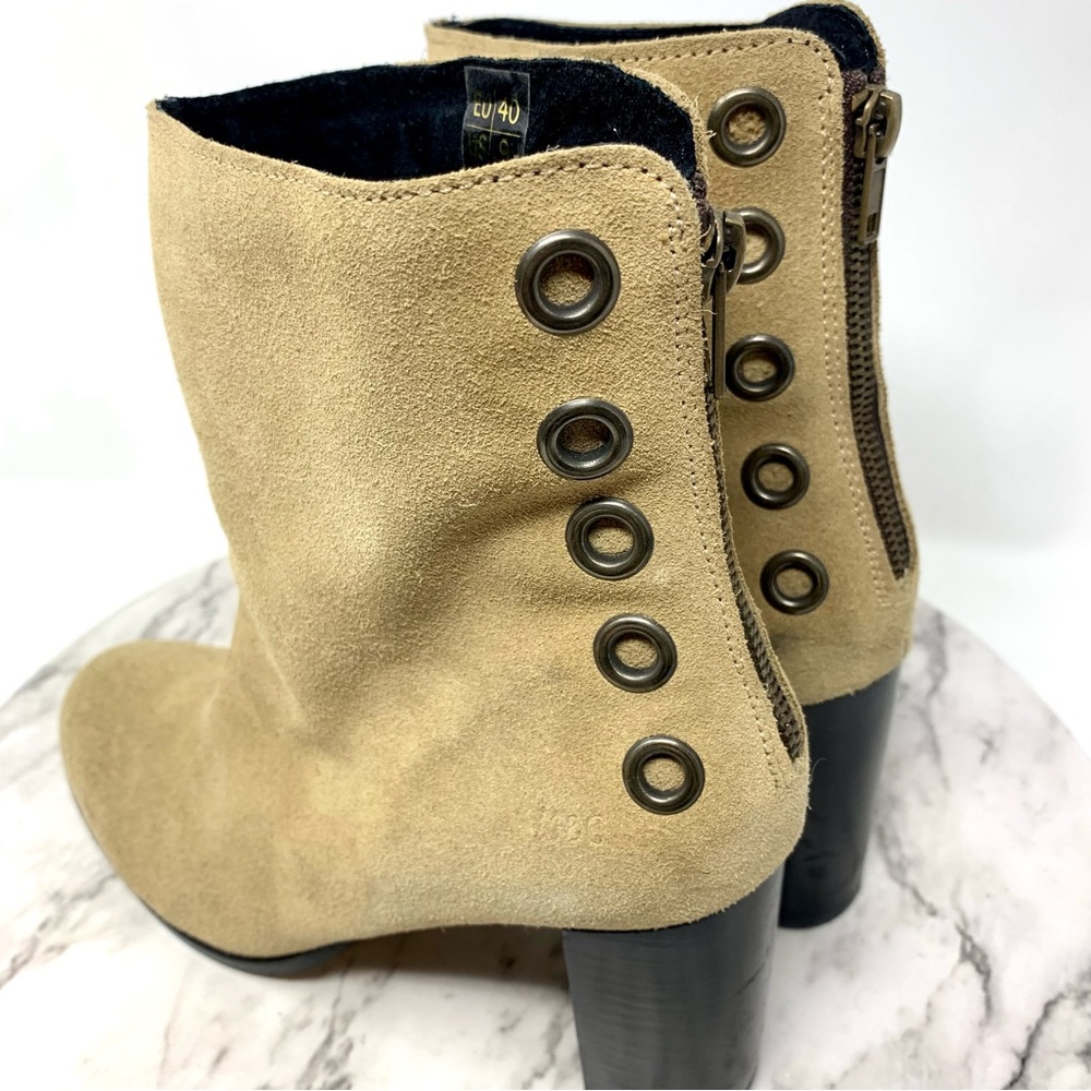 Musse & Cloud Millie Grommet Suede Booties 9 Bohemian Chunky Coquette Girl Retro - Picture 15 of 16
